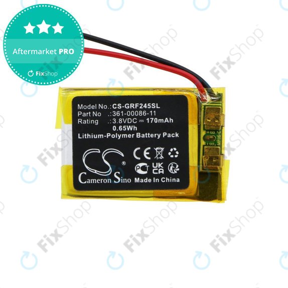 Batterie pour Garmin Forerunner 245, Forerunner 245 Music, 170mAh, Li-Pol, 3.8V, 361-00086-11, HQ