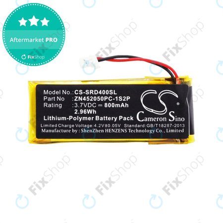 Batterie pour Cardo Scala Rider G4, 800mAh, Li-Pol, 3.7V, ZN452050PC-1S2P, HQ