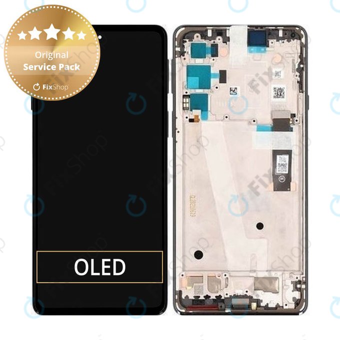 Motorola Edge 20 XT2143 - Écran LCD + Écran tactile + Cadre (Gris givré) - 5D68C19192 Genuine Service Pack