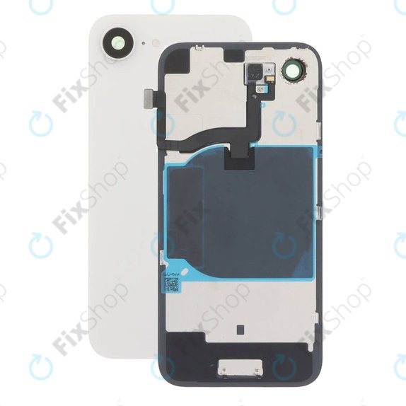Apple iPhone 16e - Verre de la coque arriere + Verre de caméra + Plaque en métal + Câble flexible (White)