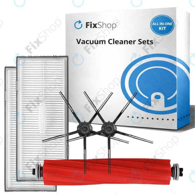 Kit de pièces de rechange pour Xiaomi Roborock S7, S7 MaxV Ultra (1x Brosse principale, 2x Filtre, 2x Brosse latérale – noire)