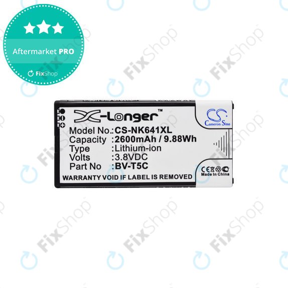 Batterie pour Microsoft Lumia 640, 2600mAh, Li-Ion, 3.8 V, BV-T5C, HQ