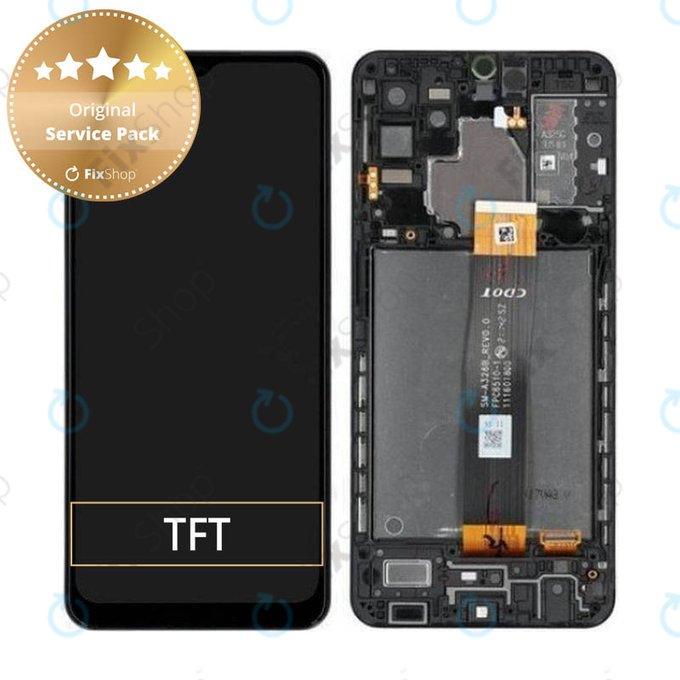 Samsung Galaxy A32 5G A326B - Écran LCD + Écran tactile + Cadre (Noir génial) - GH82-25121A, GH82-25122A Genuine Service Pack