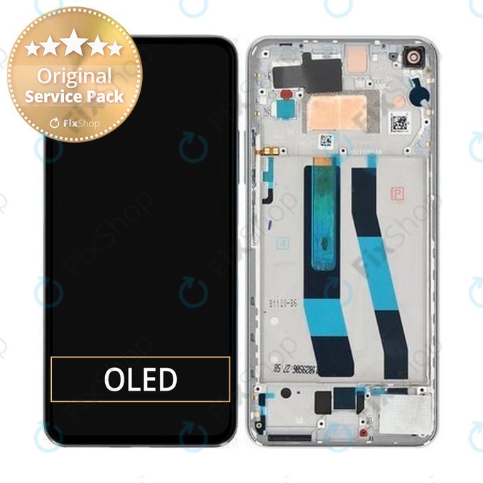 Xiaomi 11 Lite 5G NE 2109119DG 2107119DC - Écran LCD + Écran Tactile + Cadre (Blanc Flocon de Neige) - 5600040K9D00 Genuine Service Pack
