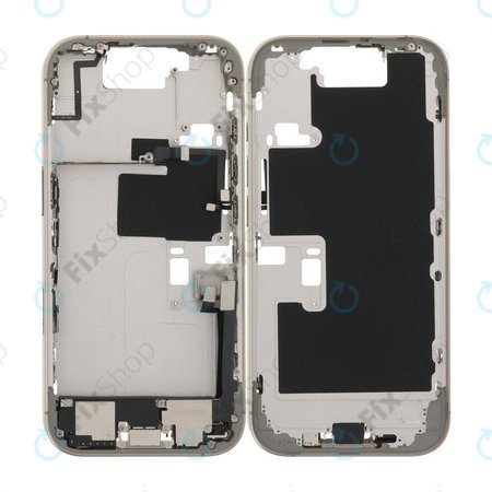 Apple iPhone 16 Pro - Cadre central + Boutons d’Alimentation, de Volume et d’Appareil Photo (Natural Titanium)
