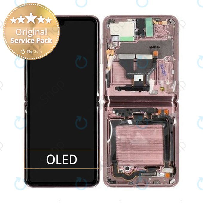 Samsung Galaxy Z Flip 5G F707B - Écran LCD + Écran Tactile + Cadre (Mystic Bronze) - GH82-23351B Genuine Service Pack
