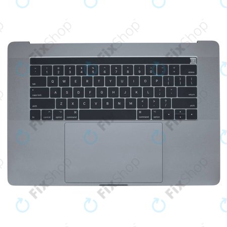 Apple MacBook Pro 15" A1707 (Fin 2016 - Mi 2017) - Cadre clavier supérieur + clavier US + microphone + trackpad + haut-parleurs (gris sidéral)