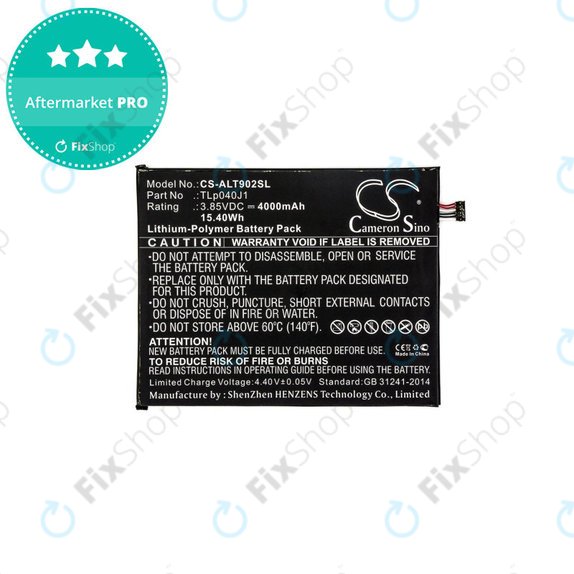 Batterie pour Alcatel 8082, Alcatel 9024w, 4000mAh, Li-Pol, 3.85V, TLp040J1, HQ