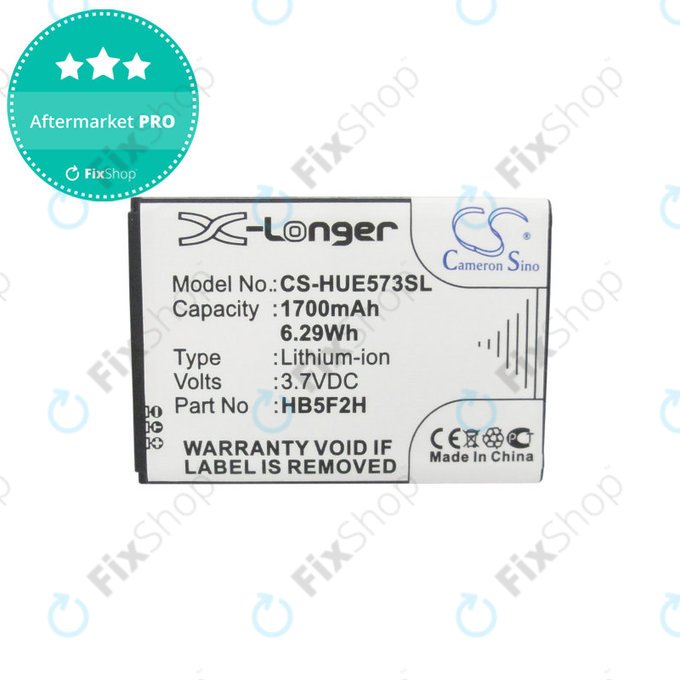 Batterie pour Huawei E5330, 1700mAh, Li-Ion, 3.7V, HB5F2H, HQ