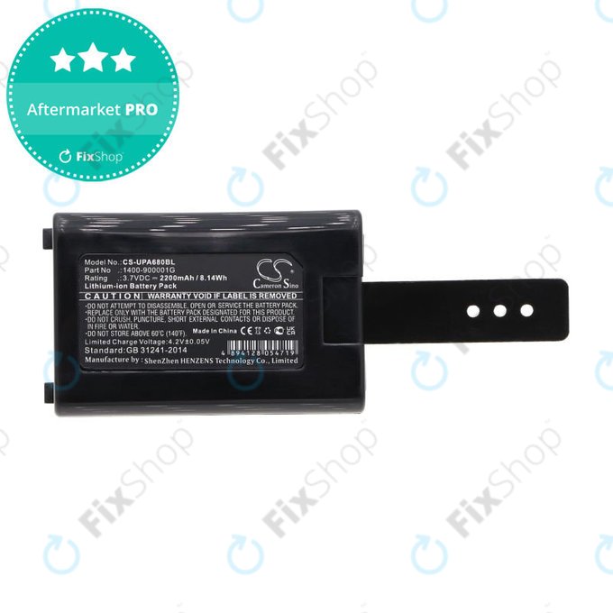 Batterie pour Unitech HT680, 2200mAh, Li-Ion, 3.7V, 1400-900005G, HQ
