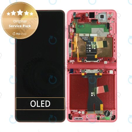 Samsung Galaxy Z Flip 7 F766B - Ecran LCD + Ecran Tactile + Cadre (Coralred) - GH82-37581D Genuine Service Pack