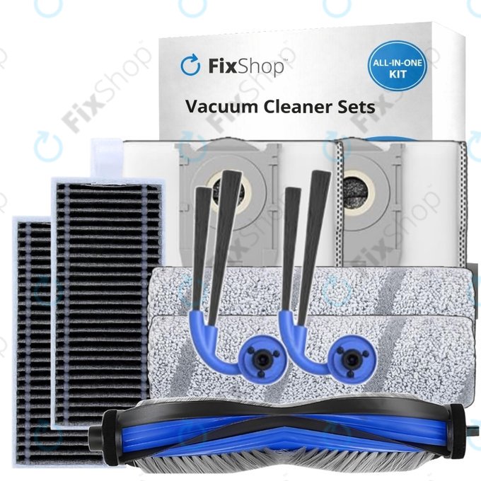 Kit de pièces de rechange pour Ecovacs Deebot X11 Pro, X11 (1x Brosse principale, 2x Filtre, 2x Brosse latérale, 2x Chiffon de vadrouille, 2x Sac à poussière)