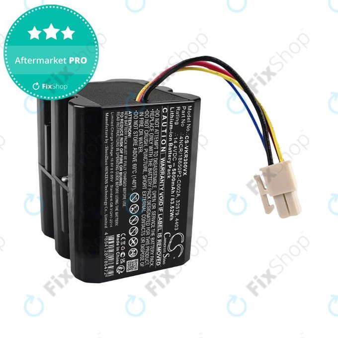 Vorwerk Kobold VR300, Folletto VR300 - Batterie 32579, 4403, 4NCR/18650P2-C002A Li-Ion 14.4V 5800mAh HQ