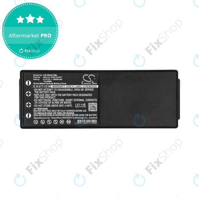 Batterie pour HBC Radiomatic BA, 2000mAh, Ni-MH, 6V, RHB1220KY, HQ
