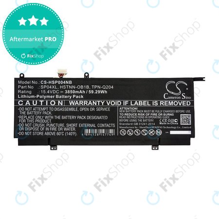 Batterie pour HP Spectre X360 13, 3850mAh, Li-Pol, 15.4V, HSTNN-OB1B, HQ