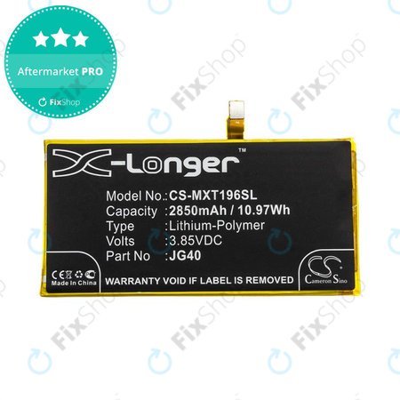 Batterie pour Motorola Moto G7 Plus, G7 Plus DS, 2850mAh, Li-Pol, 3.85V, JG40, HQ