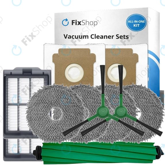 Kit de pièces de rechange pour iRobot Roomba Plus 405 Combo, 505 Combo (1x Brosse principale, 2x Filtre, 2x Brosse latérale, 4x Chiffon de vadrouille, 2x Sac à poussière)