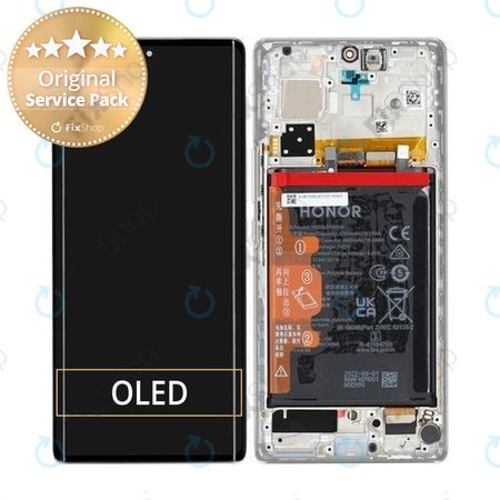 Honor 70 FNE-AN00 - Écran LCD + Écran Tactile + Cadre (Crystal Silver) - 0235ACMG Genuine Service Pack