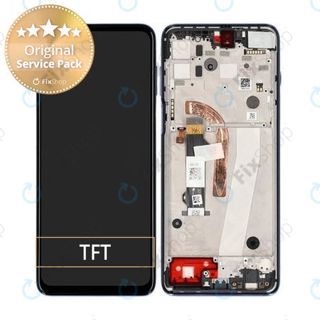 Motorola Moto G100 XT2125 - Écran LCD + Écran Tactile + Cadre (Océan Irisé) - 5D68C18070 Genuine Service Pack