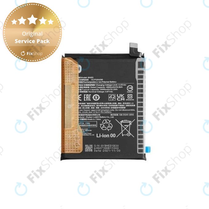 Xiaomi Redmi Note 11 2201117TG 2201117TI, 11S 2201117SG 2201117SI - Batterie BN5D 4900mAh - 460200009U1Y, 460200009Y1G Genuine Service Pack