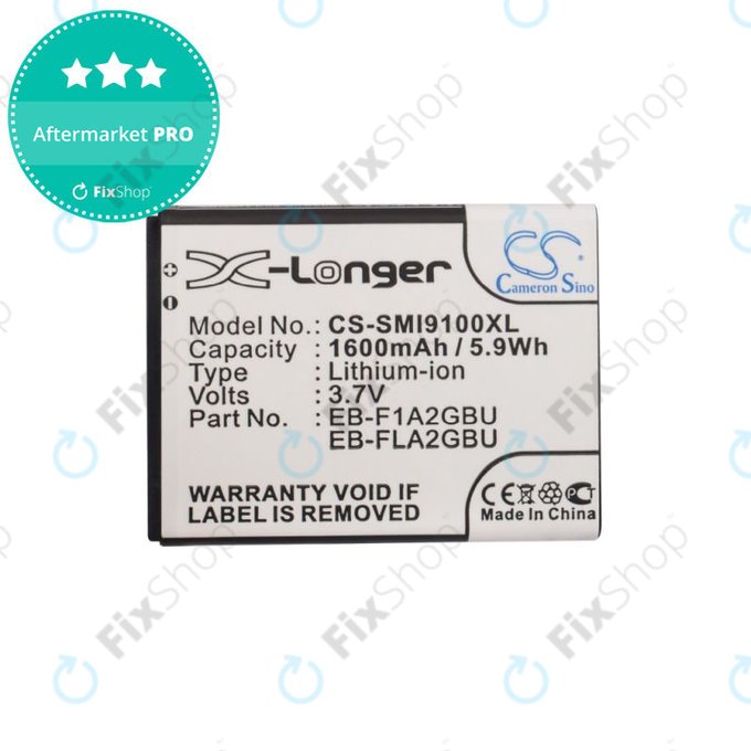 Batterie pour Samsung i9100, Galaxy S II, 1600mAh, Li-Ion, 3.7V, EB-F1A2GBU, HQ