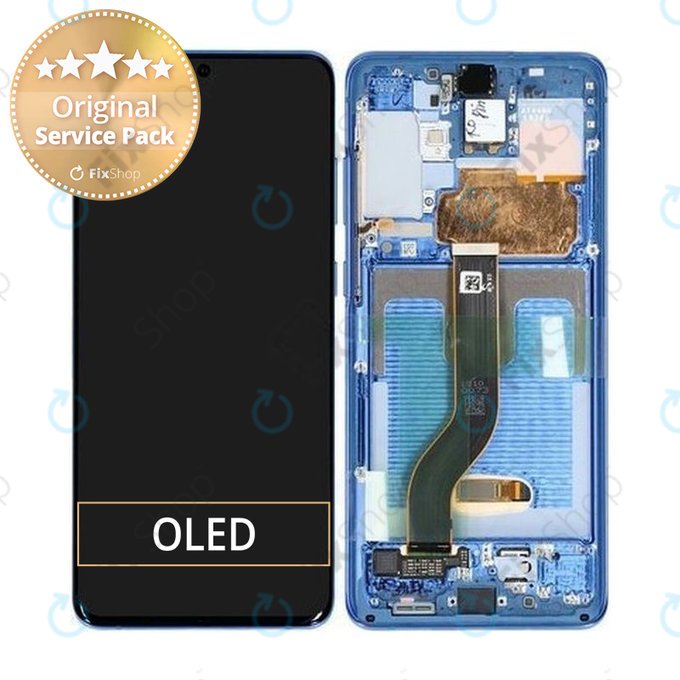 Samsung Galaxy S20 Plus G985F - Écran LCD + Écran tactile + Cadre (Bleu Aura) - GH82-22134H, GH82-22145H Genuine Service Pack