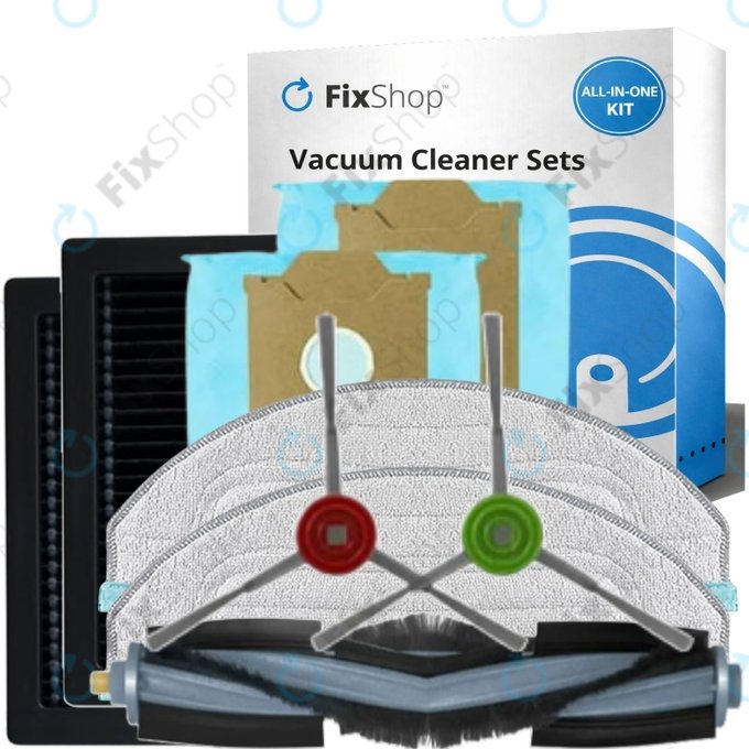 Kit de pièces de rechange pour Yeedi Cube, CC (1x Brosse principale, 2x Filtre, 2x Brosse latérale, 2x Chiffon de vadrouille, 2x Sac à poussière)
