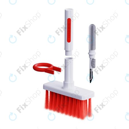 Brosse de nettoyage multifonctionnelle + stylo de nettoyage + extracteur de clé (rouge)