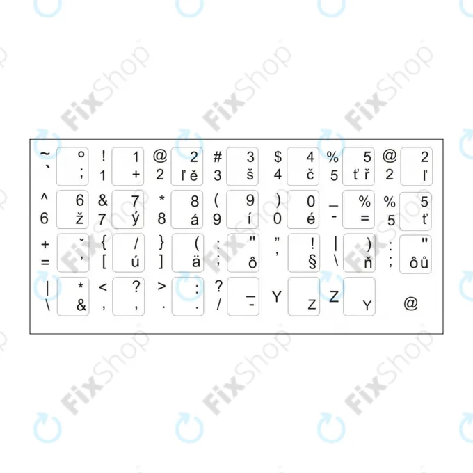 Autocollants CZ / SK (pour KBD noir) Genuine Service Pack