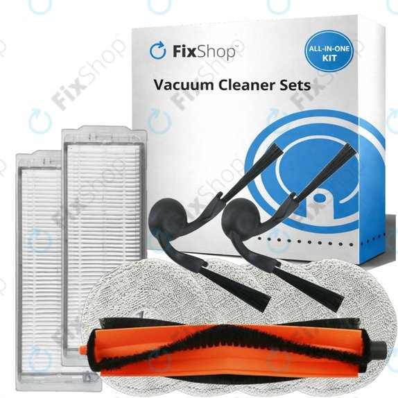 Kit de pièces de rechange pour Xiaomi Robot Vacuum S40 Pro (1x Brosse principale, 2x Filtre, 2x Brosse latérale, 4x Chiffon de vadrouille)