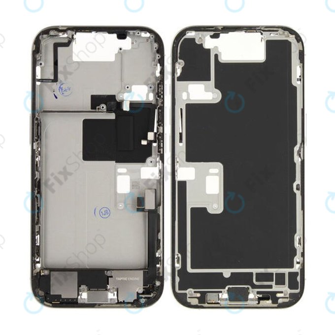 Apple iPhone 16 Pro - Cadre central + Boutons d’alimentation + Volume (White Titanium)