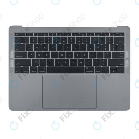 Apple MacBook Pro 13" A1708 (Fin 2016 - Mi 2017) - Cadre clavier supérieur + clavier US + microphone + trackpad + haut-parleurs (gris sidéral)