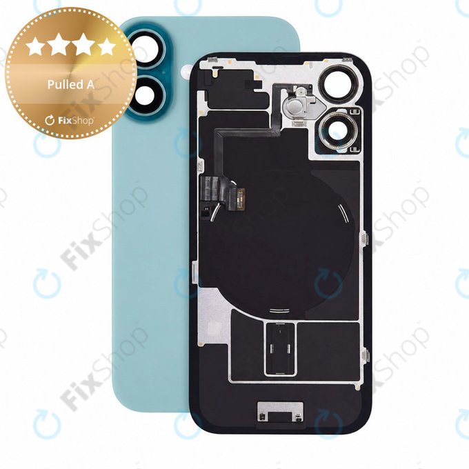 Verre de coque arrière pour iPhone 16, Teal, Pulled A