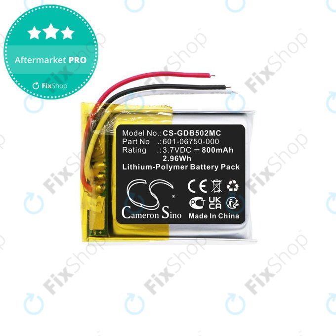 Batterie pour GoPro Hero 4 Session, Hero 5 Session, 800mAh, Li-Pol, 3.7V, 601-06750-000, HQ