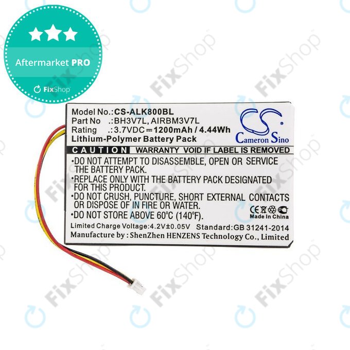 Batterie pour Autec Air A4, A6, A8, 1200mAh, Li-Pol, 3.7V, BH3V7L, AIRBM3V7L, HQ