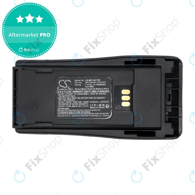 Batterie pour Motorola CP, EP, GP, PM-series, 2500mAh, Ni-MH, 7.5V, PMNN4081, HQ