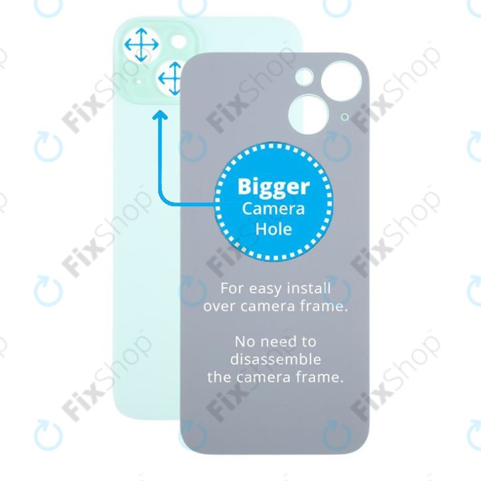 Apple iPhone 15 Plus - Verre du boîtier arrière avec plus grand trou pour l'appareil photo (Green)