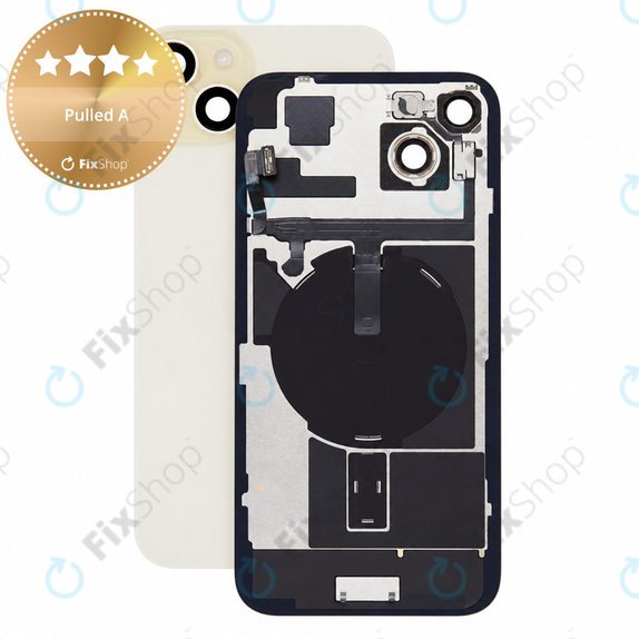 Verre de coque arrière pour iPhone 15 Plus, Yellow, Pulled A