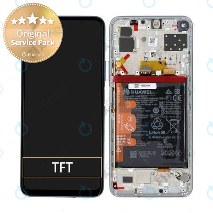 Huawei P40 Lite 5G - Écran LCD + Vitre Tactile + Cadre + Batterie (Space Silver) - 02353SUQ
