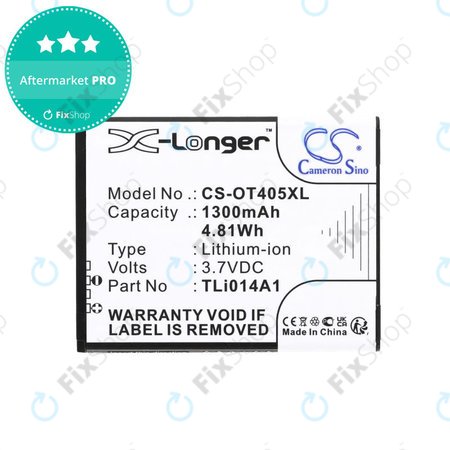 Batterie pour Alcatel OneTouch Evolve, 1300mAh, Li-Ion, 3.7V, TLi014A1, HQ