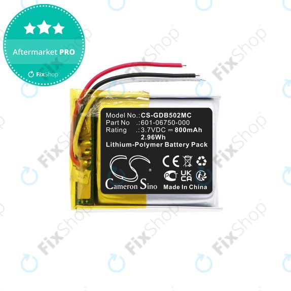 Batterie pour GoPro Hero 4 Session, Hero 5 Session, 800mAh, Li-Pol, 3.7V, 601-06750-000, HQ