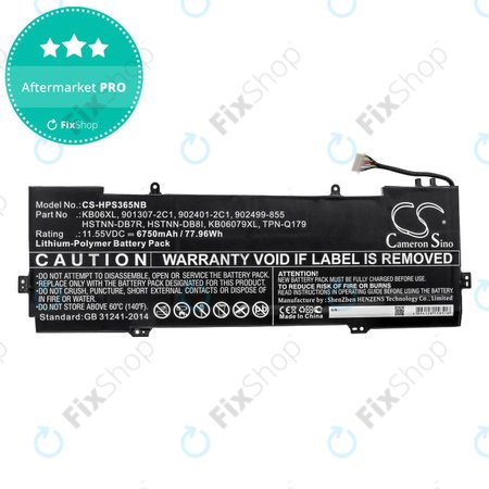 Batterie pour HP Spectre X360 15, 6750mAh, Li-Pol, 11.55V, KB06XL, HQ