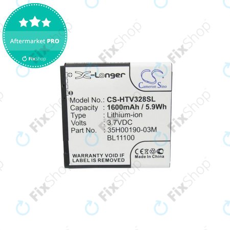 Batterie pour HTC Desire X, Desire V, 1600mAh, Li-Ion, 3.7V, 35H00190-03M, HQ