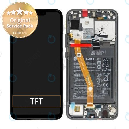 Huawei P Smart Plus (Nova 3i) - Écran LCD + Écran tactile + Cadre + Batterie (Noir) - 02352BUE