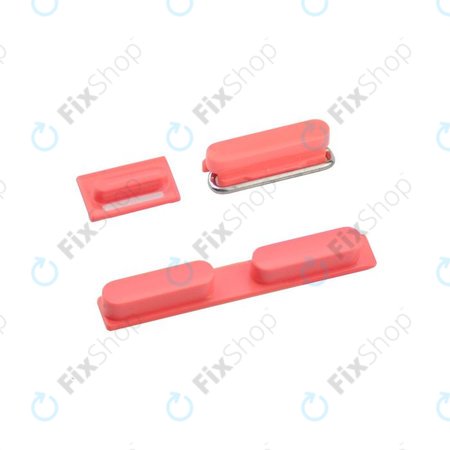 Apple iPhone 5C - Ensemble de boutons latéraux - Alimentation + Volume + Muet (Rouge)