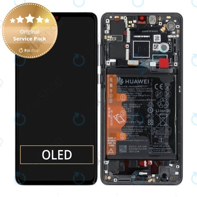 Huawei P30 - Ecran LCD + Ecran Tactile + Cadre + Batterie (Black) - 02354HLT Genuine Service Pack