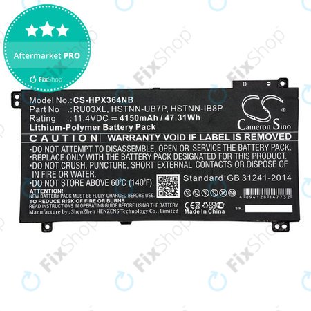 Batterie pour HP ProBook x360 440 G1, x360 11 G3, 4150mAh, Li-Pol, 11.4V, HSTNN-UB7P, HQ