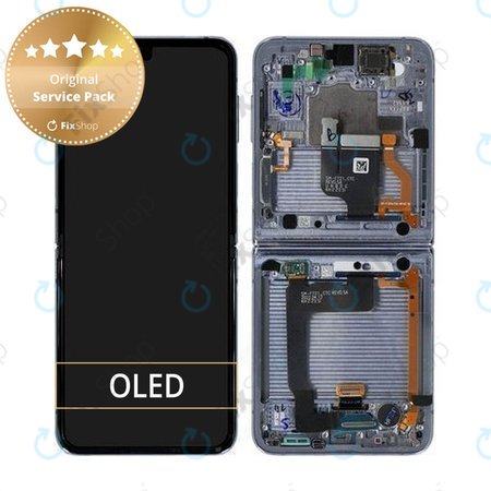 Samsung Galaxy Z Flip 4 F721B - Écran LCD + Écran Tactile + Cadre (Bleu) - GH82-29440D, GH82-30238D, GH82-30239D, GH82-29441D Genuine Service Pack