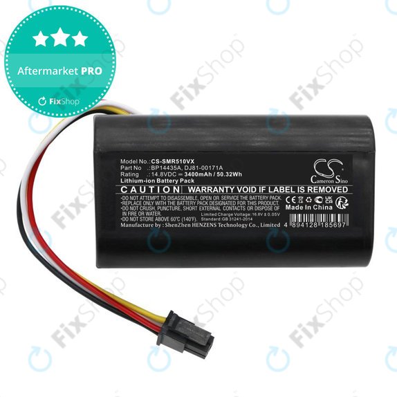 Batterie pour Samsung PowerBot-E, Eureka i5, Midea i5, i9, 3400mAh, Li-Ion, 14.8V, BP14435A, HQ
