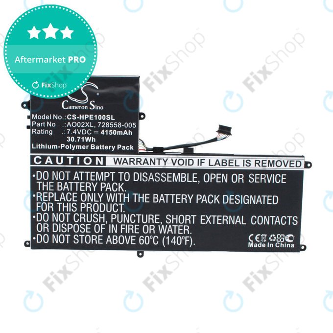 Batterie pour HP Elitepad 1000, Elitepad 1000 G2, Ultrabook Ao02xl Series, 4150mAh, Li-Pol, 7.4V, AO02XL, HQ